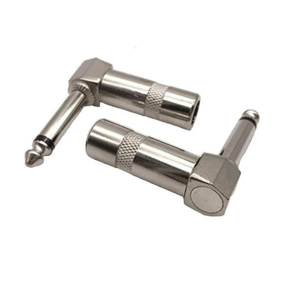1/4" Plugs 6.35mm Plugs Male 1/4 inch Stereos Plugs Right Angle Connector for Mixers Speaker Cables Guitar Cables
