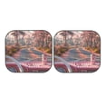 thumbnail image 5 of Lsque Vintage Pink Drive View 2 PCS Windshield Sun Shade | CarFoldable Window Covers | Car Accessories Reflect UV for Universal Cars SUV Truck | Large, 5 of 7