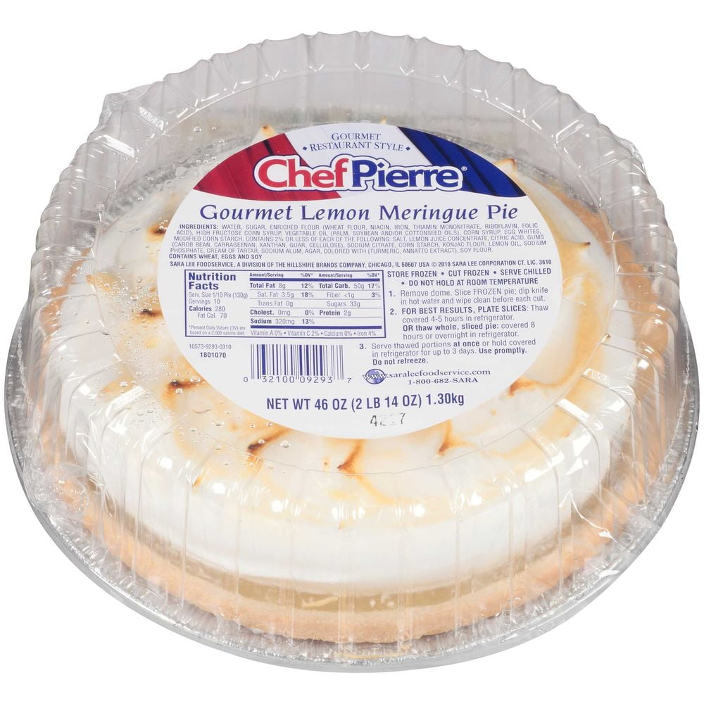 Sara Lee Chef Pierre Gourmet Lemon Meringue Hi Pie, 10 inch -- 4 per Case.