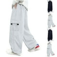 thumbnail image 4 of Fmbrln Boys Cargo Sweatpants Multipockets Wide Leg Sweatpants Casual Loose Comfy Athletic Pants Lounge Trousers, Sizes 4-12Y, 4 of 4