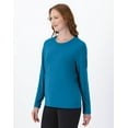 thumbnail image 3 of Hanes Sport Cool DRI Women's Performance Long Sleeve T-Shirt Underwater Blue L, 3 of 8