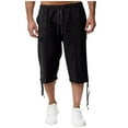 thumbnail image 2 of Men's Capri Pants Casual Lightweight 3/4 Baggy Harem Pants Drawstring Elastic Waist Beach Yoga Pants with Pockets, 2 of 9