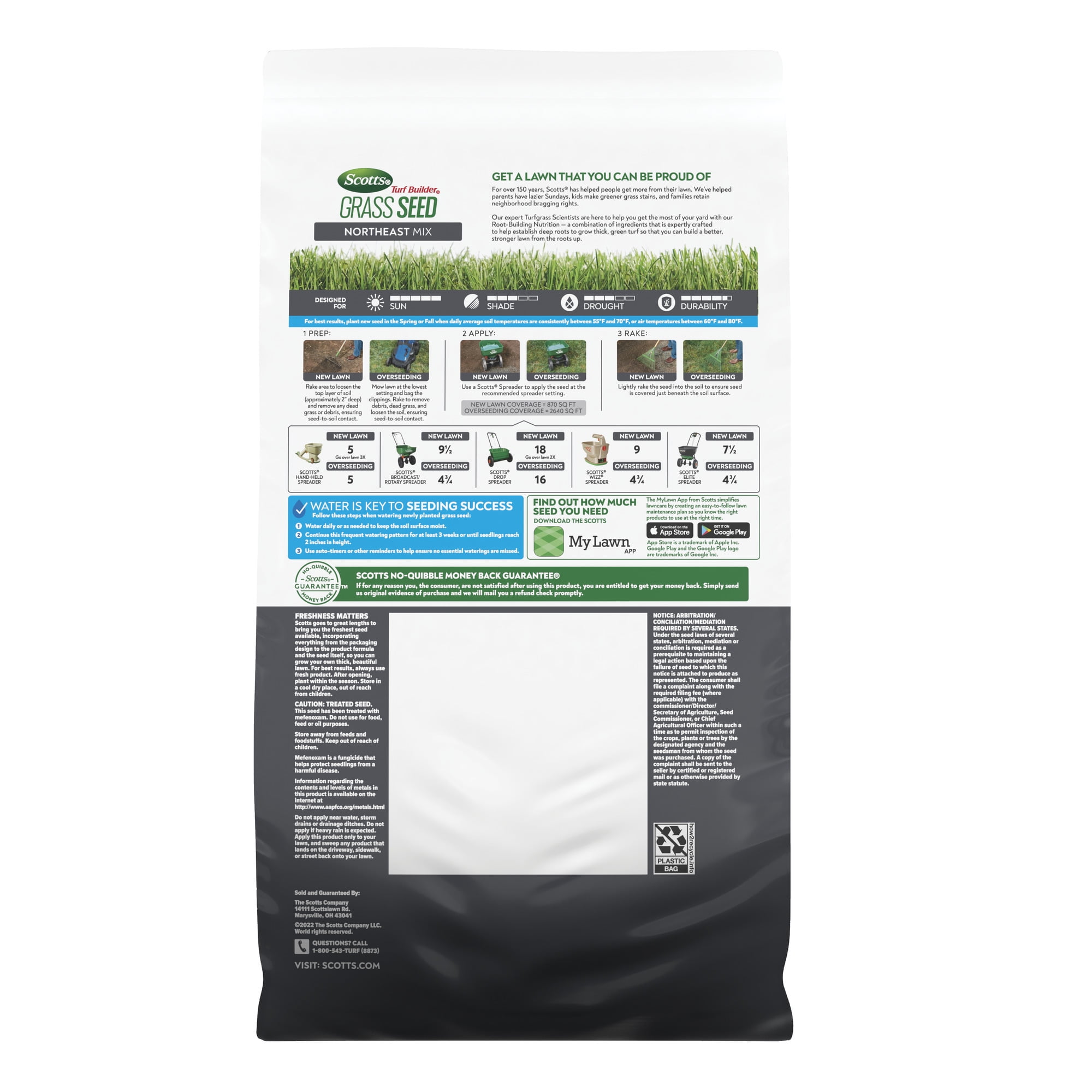 Scotts Turf Builder Grass Seed Northeast Mix, 5.6 lbs.