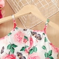 thumbnail image 5 of PatPat 2pcs Kid Girl Floral & Butterfly Print Ruffle Hem Cami Top and Belted Shorts Set, 5 of 6