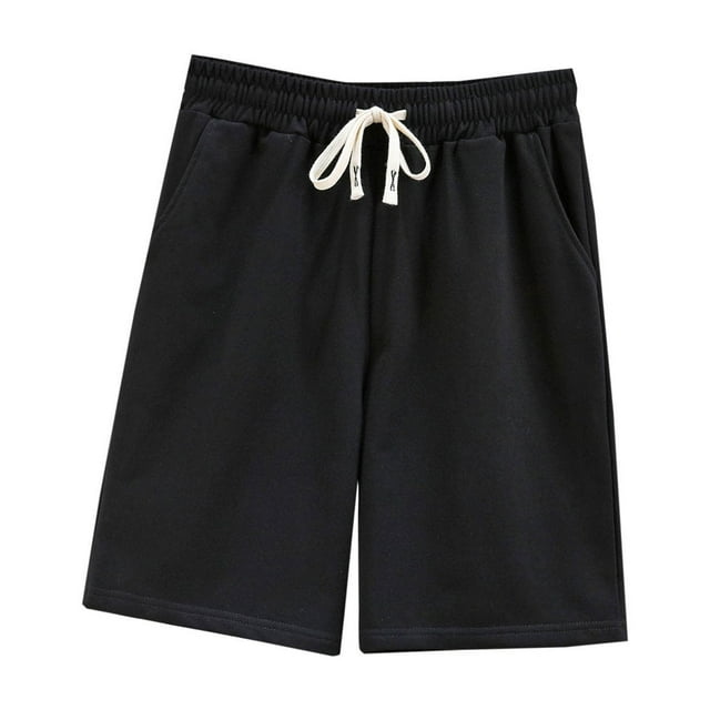 AherBiu Plus Size Womens Cotton Shorts Loose Fitting Oversized Drawstring Shorts with Pockets Casual Half Shorts