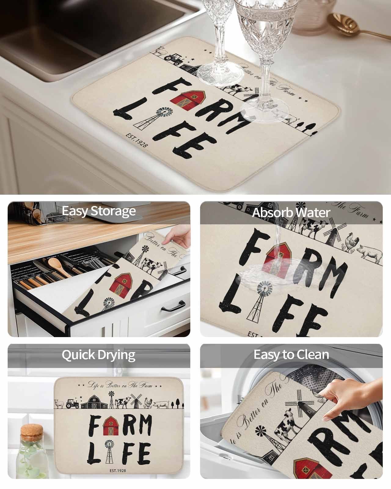 LR Home Dish Drying Mat - Thumbnail 3