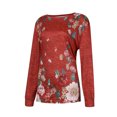 thumbnail image 4 of Qiopertar Chemise Imprimée Mode pour Femmes Col Rond Manches Longues Hauts Assortis Offres de la Semaine Liquidation à Moins de 5$ jusqu'à 90% de Réduction, 4 of 5
