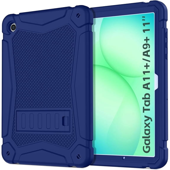 AVAWO Shockproof Case for Samsung Galaxy Tab A11 Plus 11 inch 2026 with Built-in Kickstand, 3 Layers Heavy Duty Protection Cover for Galaxy A11 /A9 10.9, Navy Blue