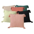 thumbnail image 2 of LR Home Ox Bay Hand-Woven Black Solid All-Natural Cotton Pillow Cover, 2 of 10