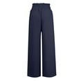 thumbnail image 7 of Kagetolytai Wide Leg Pants Woman Women's Casual Fashion Solid Colour Cotton Linen Casual Pants Wide Leg Trousers Sweatpants with Pockets Linen Pants Women Pants for Women Dark Blue 2XL, 7 of 7