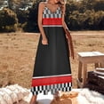 thumbnail image 3 of Racing Car Theme Sleeveless Suspender Dress Summer Fashion Casual Long Dress, 3 of 9