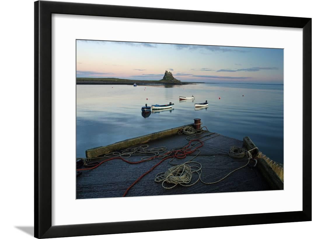Lindisfarne Castle Holy Island Boat Northumberland Canvas Wall Art Picture Print