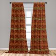 thumbnail image 5 of Ambesonne African Curtains, Leopard Cheetah Skin, Pair of 28"x63", Orange Amber and Sepia, 5 of 5