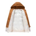 thumbnail image 4 of Danhjin Puffer Jackets for Men Thicken Hooded Windbreak Thermal Fall Winter Warm Outwear Casual Comfy Color Block Quilted Coats, 4 of 9