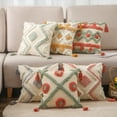 thumbnail image 4 of Nvzi 4 fundas de almohada con mechones, estampado verde, funda de almohada colorida, ilumina el paisaje de tu dormitorio, 17,72 x 17,72 pulgadas (estilo E), 4 of 5