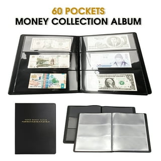 Manunclaims 120 Pockets Coin Holder Collection Coin Storage Album Book for Collectors, Money Penny Pocket, Size: One size, Black
