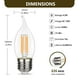 thumbnail image 2 of Bombillas LED para candelabro YIMILITE CA11 4,5 W (equivalente a 40 W) 2700 K, paquete de 6, 2 of 7