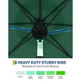 thumbnail image 3 of Solar LED 10FT Patio Umbrella – 8-Rib Windproof Outdoor Market Table Parasol with Tilt Crank, Waterproof UV-Resistant Fade-Resistant Fabric, for Garden, Pool, Deck, Backyard – Color: Dark Green, 3 of 7