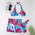 thumbnail image 5 of Idoravan Women's Basic Versatile Skirt Ladies Three-piece Bikini Three-piece Sexy Short Skirt With Chest Pad Without Underwire, 5 of 5