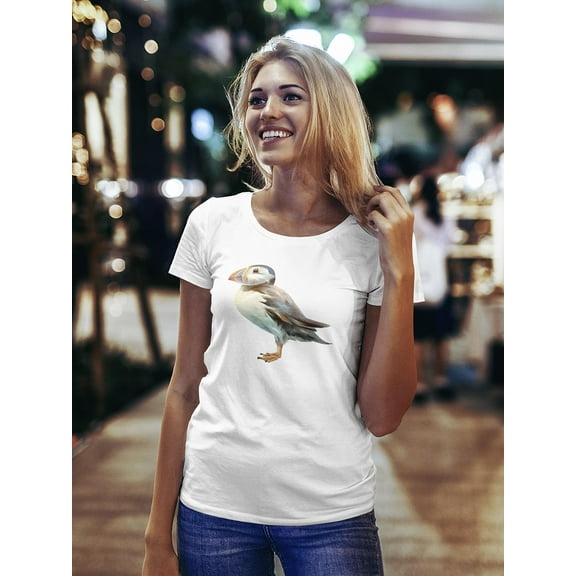 Bright Puffin Bird T-Shirt Women -Image by Shutterstock, Female Small