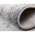 thumbnail image 6 of 4' Gray and Beige Geometric Round Area Throw Rug, 6 of 8