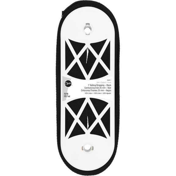 Dritz 1" Cotton Belting for Straps and Handles, 15-Yards, Black