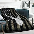 thumbnail image 3 of Camo Deer Blanket Deer Hunting Gifts for Men Blanket Super Soft Flannel Throw Blanket Lightweight Fluffy Plush Fuzzy Bed Blanket for Bedding Sofa and Travel 60"X80", 3 of 6