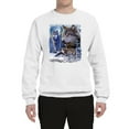 thumbnail image 2 of Wolves and the Moon in the Winter Night | Mens Animal Lover Crewneck Graphic Sweatshirt, White, Small, 2 of 3