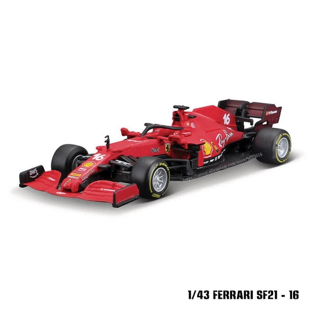 Bburago-Coche de juguete de aleación modelo Ferrari F1-75, vehículo de juguete con diseño de súper fórmula fundida, 1:43, último #55 Sainz 2022 F1, 75 ° aniversario #16 Leclerc Fivean unisex