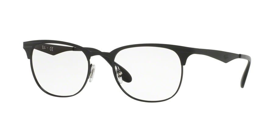 Ray-Ban 0RX6346 Square Unisex Eyeglasses - Size 50 (Black/Matte Black ...