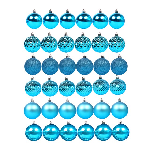 GUOOL 36Pcs Christmas Balls Ornaments Hanging Assorted Shatterproof Christmas Tree 6cm Lake Blue
