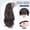 【Gray Headband with Big Waves】Brownish Black, variant on Women's detachable headband wig with integrated synthetic hair, everyday water wave texture, high crown, fashionable and natural full head wig