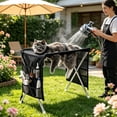 thumbnail image 2 of Pet Grooming Hammock with Stand Four Holes Restraint Foldable Dog Black Grooming Table Hold up to 40 lbs Cat & Dog Nail Clippers with Bathing & Drying Grooming Kit, 2 of 6