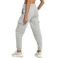 thumbnail image 2 of PULI Women's Loose Cargo Sweatpants with Pockets Cotton Blend Jogger Pants Elastic Waist Athletic Lounge Pants for Yoga Gym Running, 2 of 6