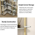 thumbnail image 4 of Gold Corner Shelf – 70.87" Tall 6-Tier Modern Corner Bookcase with Open Display Rack, White Shelving & Gold Metal Frame for Living Room or Home Office, 4 of 9