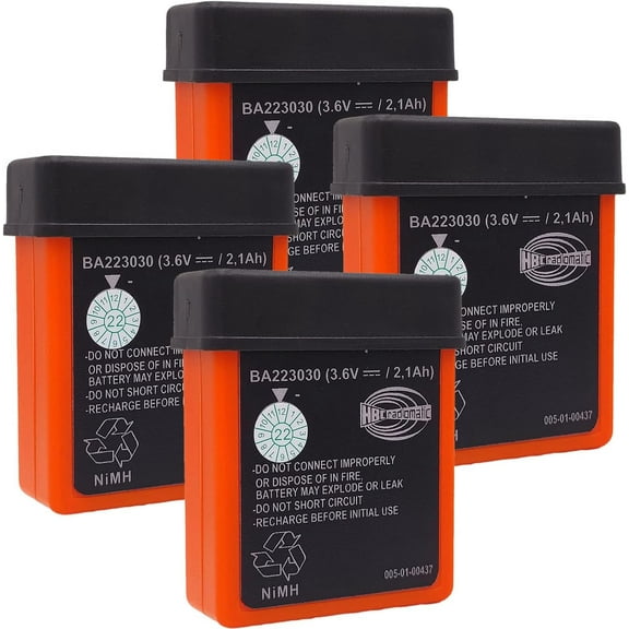 (4 Pack) 3.6V 2100mAh BA223030 Rechargeable Battery for HBC Crane Remote Control, HBC BA223030 / BA223000 / FUB6 Battery