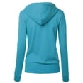 thumbnail image 3 of MBJ WSK954 Womens Active Fleece Zip Up Hoodie Sweater Jacket XXL TURQUOISE, 3 of 4