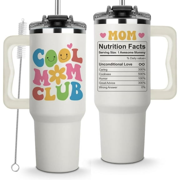 Vivulla68 Cool Mom Club Tumbler 40oz – Mom Gifts From Daughter, Son Or Husband – Present For New Or First-time Mommy, Expecting Momma Gift – Mama Cups – Birthday, Mother’s Day, Christmas Idea