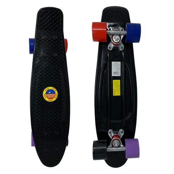 Retailery 22 Inch Skateboard With Colorful Wheels, Black