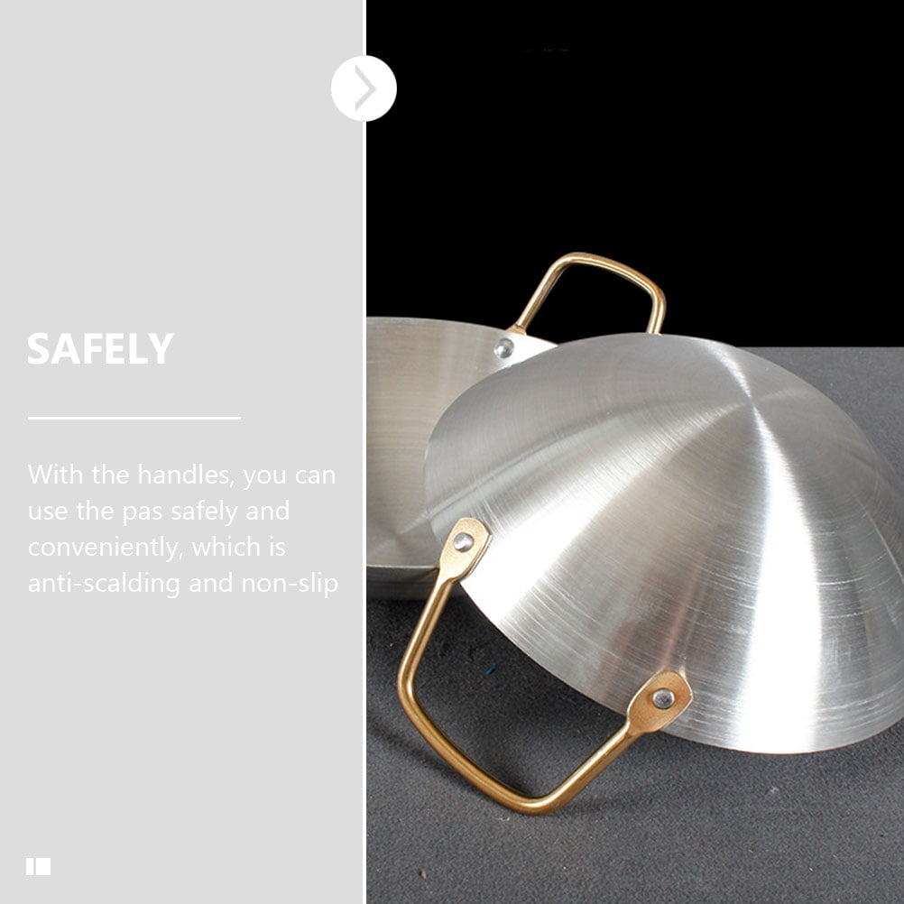 BESTYASH Stainless Steel Hot Pot and Wok Set, Round Easy-to-Clean Kitchen Cookware, Cooking Pan for Home
