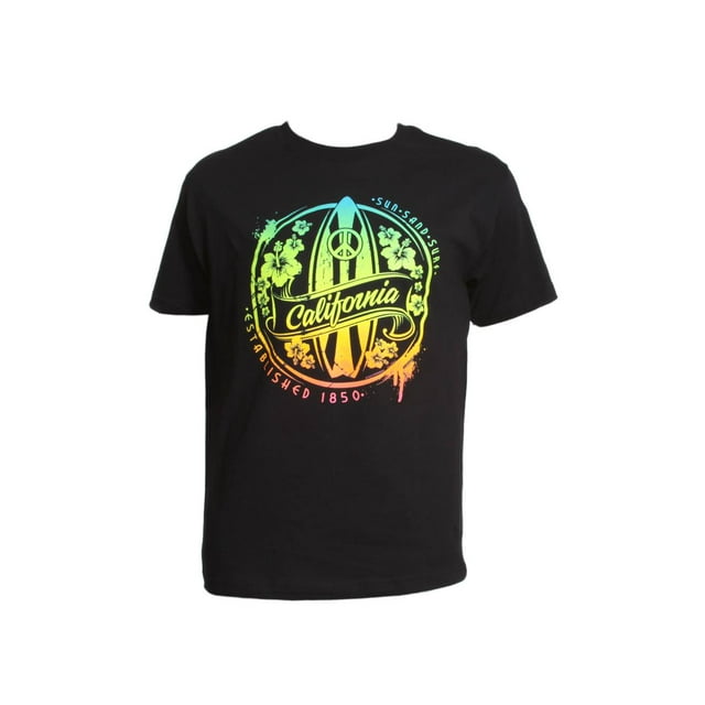 California Pride Mens Short-Sleeve T-Shirts - Cali Surfboard - X-Large