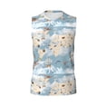 thumbnail image 6 of Lsque Animals Travel World Map Print Men's Cotton Blend Sleeveless Muscle Shirts (S-3XL)- Moisture Wicking, Odor Protection, UPF 30+,X-Large, 6 of 8