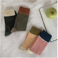 thumbnail image 5 of YooGuoGuo Women's 5 Pairs Striped Soft Crew Socks Casual Mid Calf Socks, 5 of 5
