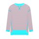 thumbnail image 3 of MHFRRA Camiseta Informal de Otoño/Invierno con Estampado de Rayas, Cuello Redondo, Manga Larga, Bloque de Color Azul Cielo, 3 of 4