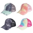 thumbnail image 4 of KMYY Outdoor Women Tie Dye Anti Sun Adjustable Cotton Baseball Cap Mesh Ponytail Hat ,Gift, 4 of 8