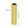 thumbnail image 2 of Uxcell M10 Lamp Pipe 40mm Threaded Hollow Tube Adapter Brass Coupler Connector Pipe Fitting 5 Pack, 2 of 5