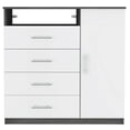 thumbnail image 1 of TUHOME Peru 4 Drawer Dresser - White / Ash Engineered Wood - For Bedroom, 1 of 7