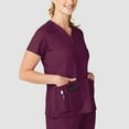 thumbnail image 3 of Wink WonderFLEX Women's Verity V-Neck Scrub Top, Wine, M Regular, 3 of 4