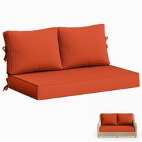 Pakunoda Outdoor Loveseat Cushion Set 46 x 26 Inch, Water Repellent, Fade Resistant, Patio Loveseat Replacement Cushions for Couch Bench and Swing, Orange