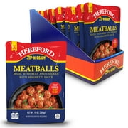 Hereford Meatballs with Spaghetti Sauce,  Fully Cooked, Shelf Stable, 10oz Pouch (Case of 12)